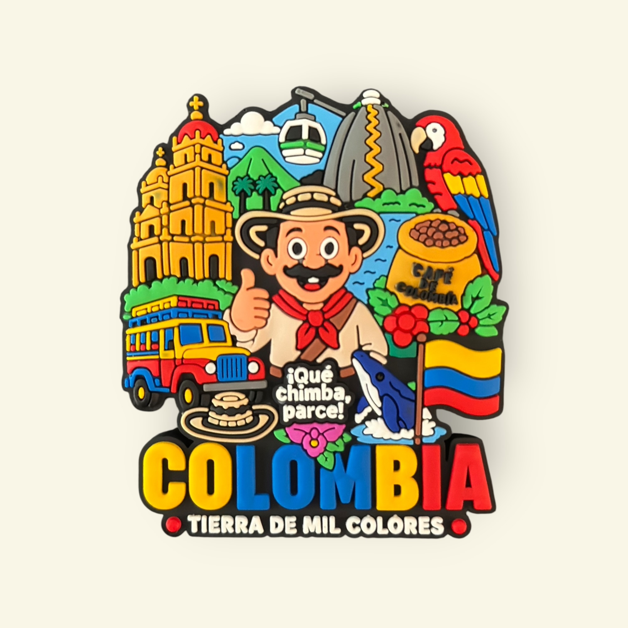 Imán Souvenir Colombia Tierra de Mil Colores REF 006