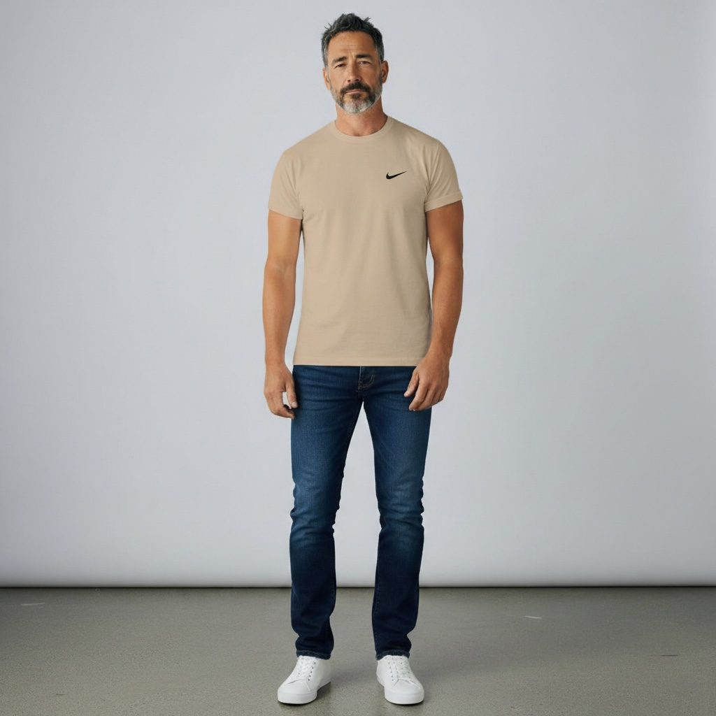 Camiseta Clásica Nike Gris claro