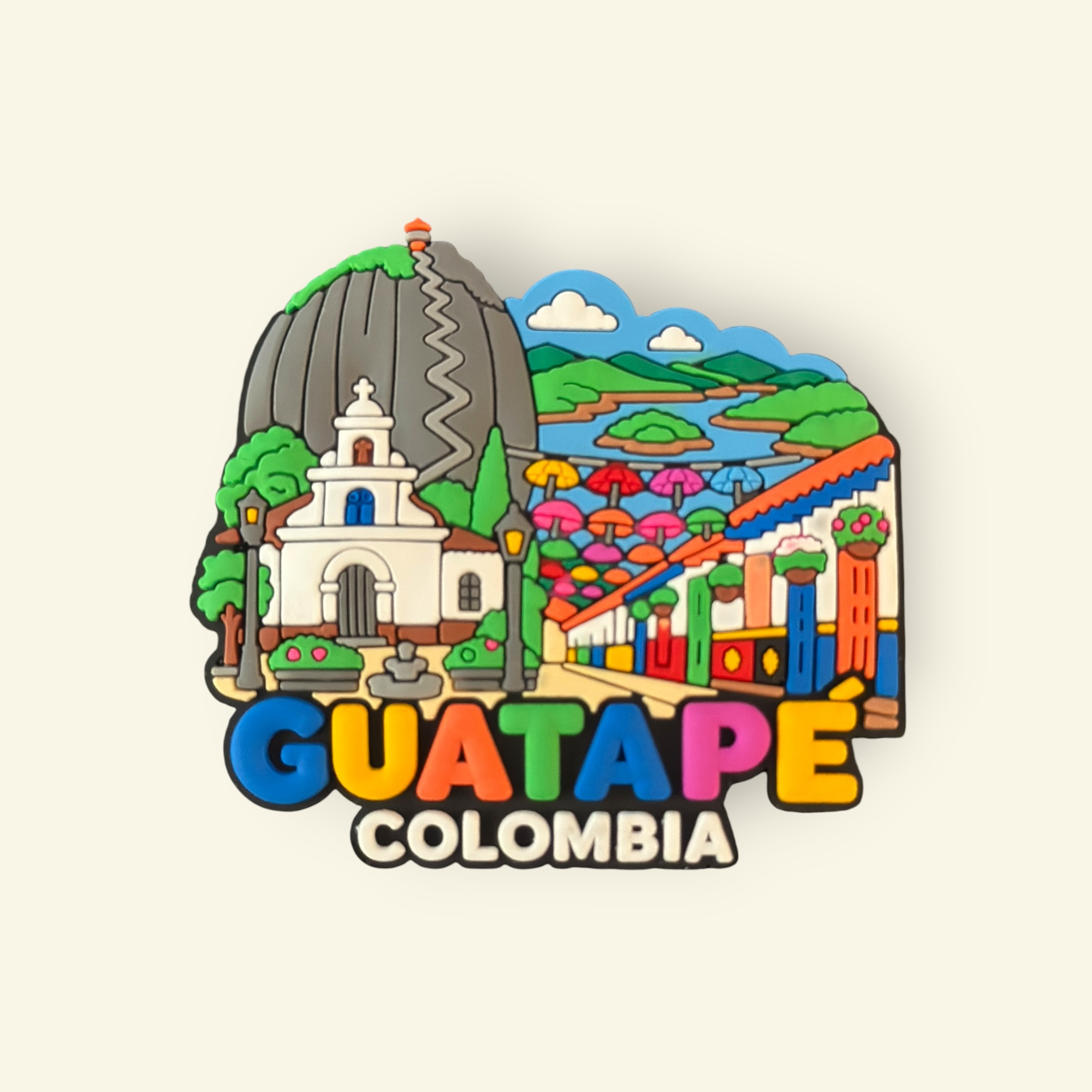 Imán Souvenir Guatapé Peñón y Pueblo Colorido REF 003