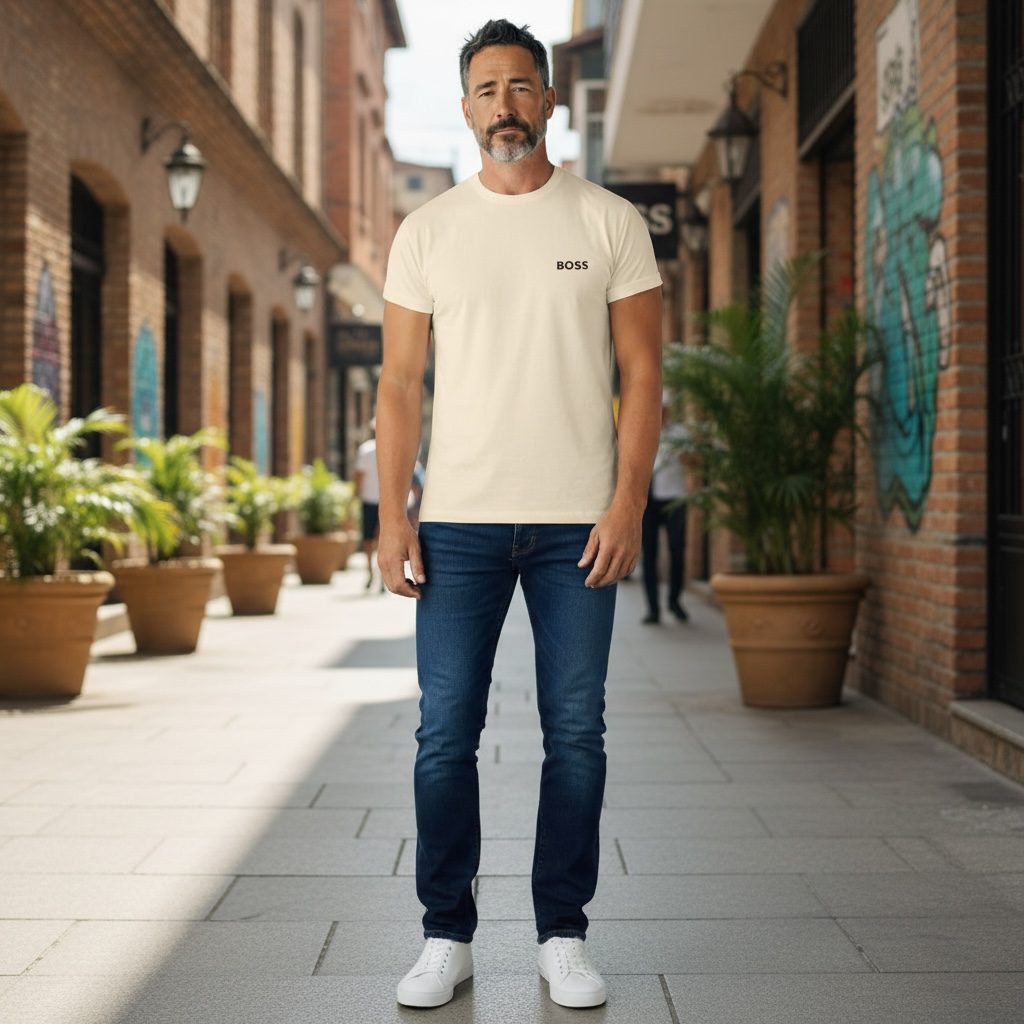 Camiseta Clásica Boss Blanco