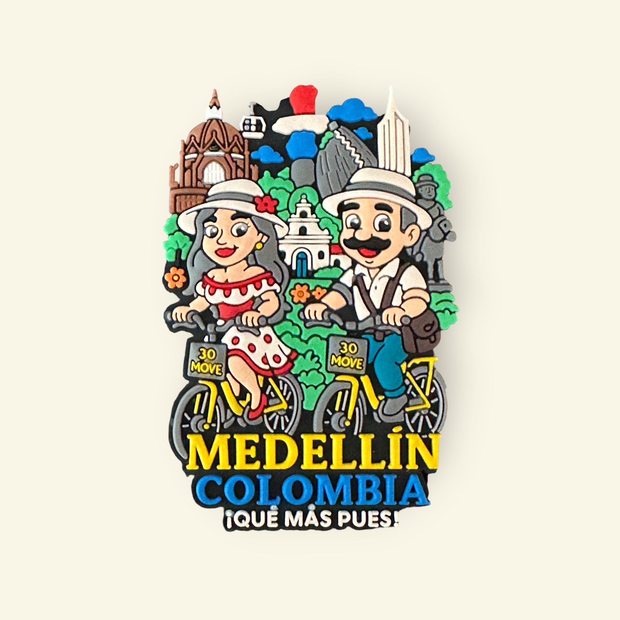 Imán Souvenir Medellín Pareja en Bicicleta Move REF 016